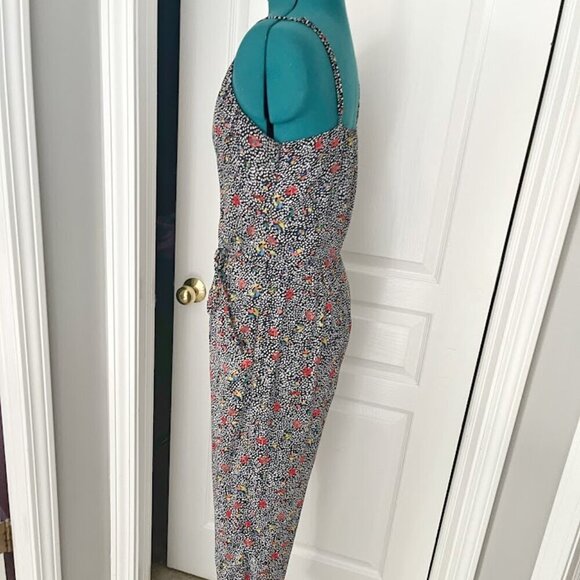 Anthropologie Elevenses Peonia Floral Lightweight Straight Leg Romper Jumpsuit - Picture 8 of 14